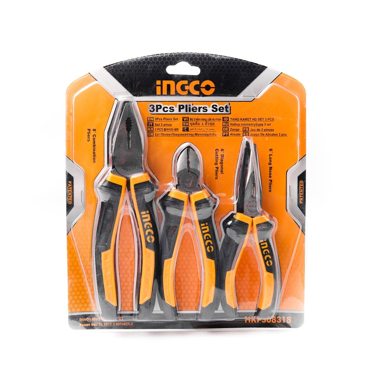 BỘ 3 KÌM RĂNG, CẮT VÀ NHỌN INGCO HKPS08318 - HÀNG CHÍNH HÃNG
