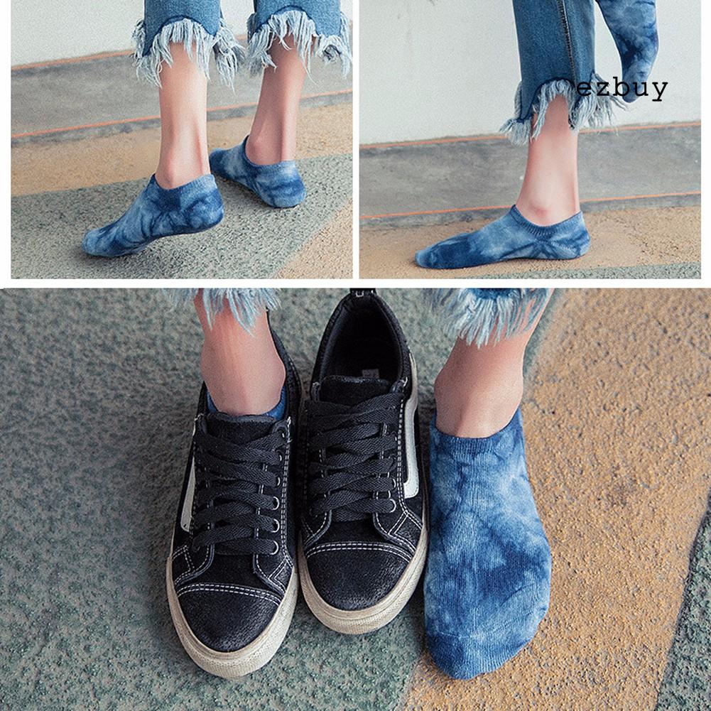 Đôi Tất Cotton Ngắn Màu Trơn Thông Thoáng Cho Nữ