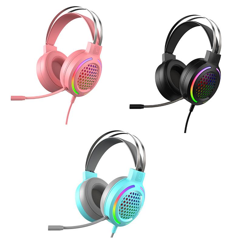 Game Thủ Chuyên Nghiệp Tai Nghe Có Dây Đèn LED Tai Nghe Cho Máy Tính Laptop PS5 Âm Thanh Vòm 7.1 PC Tai Nghe Chuyên Game Có Mic