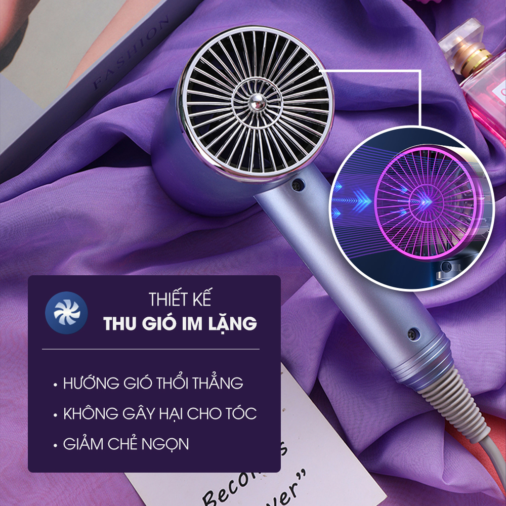 Máy sấy tóc mini CameWell CW02HD công suất lớn 1000W,  2 chiều nóng lạnh, giảm tiếng ồn, an toàn khi sử dụng