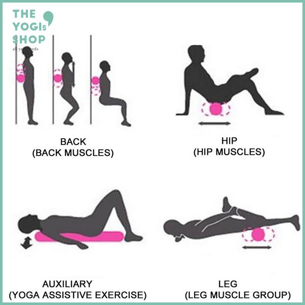 Con Lăn Yoga 45cm - The Yogis' Shop - EVA Nén Đặc Cao Cấp giúp Thư Giãn và Giảm Căng Thẳng Khi Tập Luyện