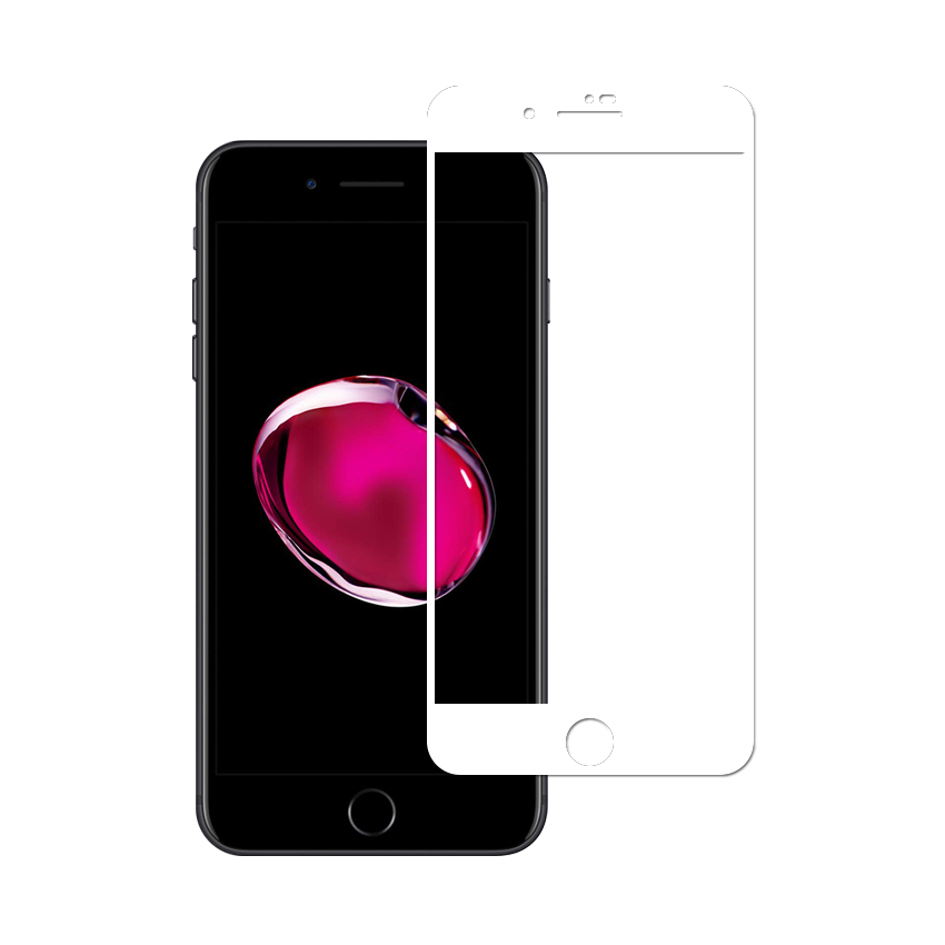 Miếng Dán Cường Lực Bảo Vệ Màn Hình Toàn Diện Cho Iphone 7 Plus / 8 Plus - Full Màn Hình - Màu Trắng - Hàng Chính Hãng