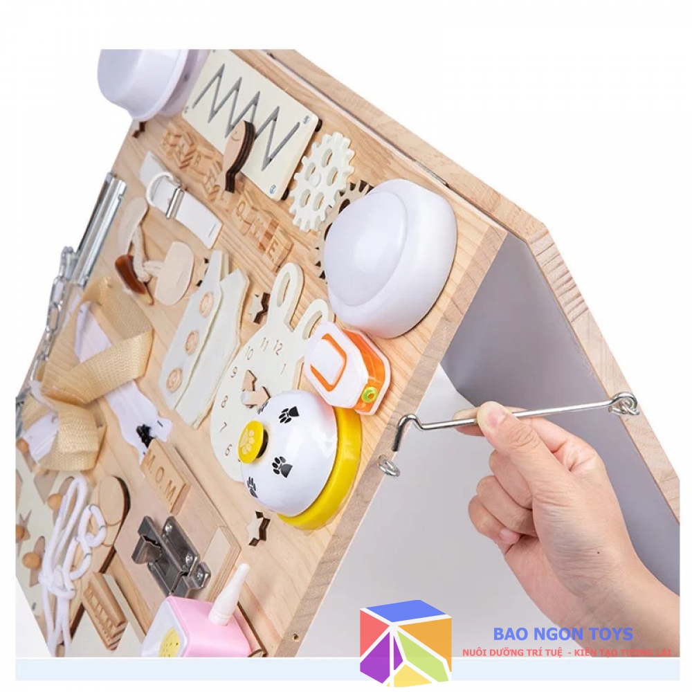 BẢNG BẬN RỘN MONTESSORI 2 IN 1 RÈN LUYỆN ĐA KỸ NĂNG, BUSY BOARD PHÁT TRIỂN VẬN ĐỘNG TINH CHO TRẺ SƠ SINH - DG70B