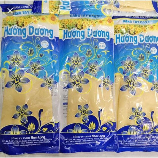 COMBO 02 GĂNG TAY CAO SU- BẢO HỘ LAO ĐỘNG HƯỚNG DƯƠNG Màu vàng sz 8-8(1/2)