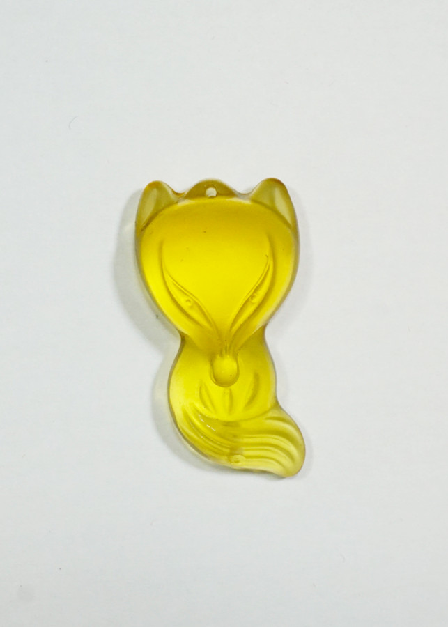 Mặt dây Hồ Ly thướt tha đá Topaz vàng nhám Tình Duyên - mạng Thổ