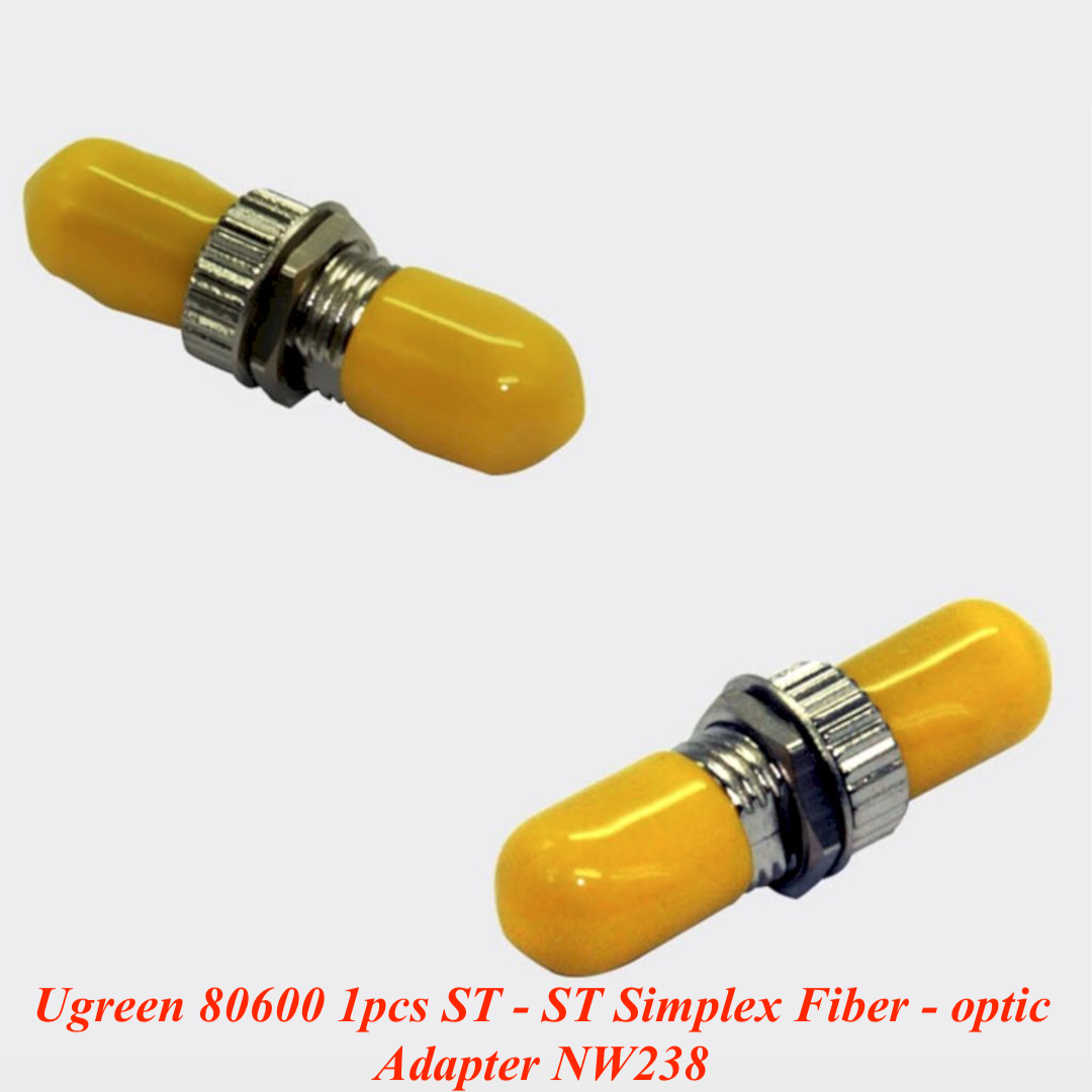 Ugreen UG80600NW238TK 1pcs ST - ST Simplex Fiber Bộ chuyển đổi quang - HÀNG CHÍNH HÃNG