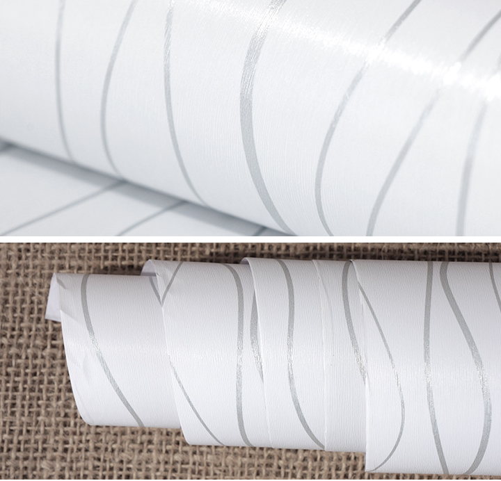 Combo 10 mét giấy dán tường, decal dán tường trang trí nhà cửa VÂN TRẮNG khổ 45cm