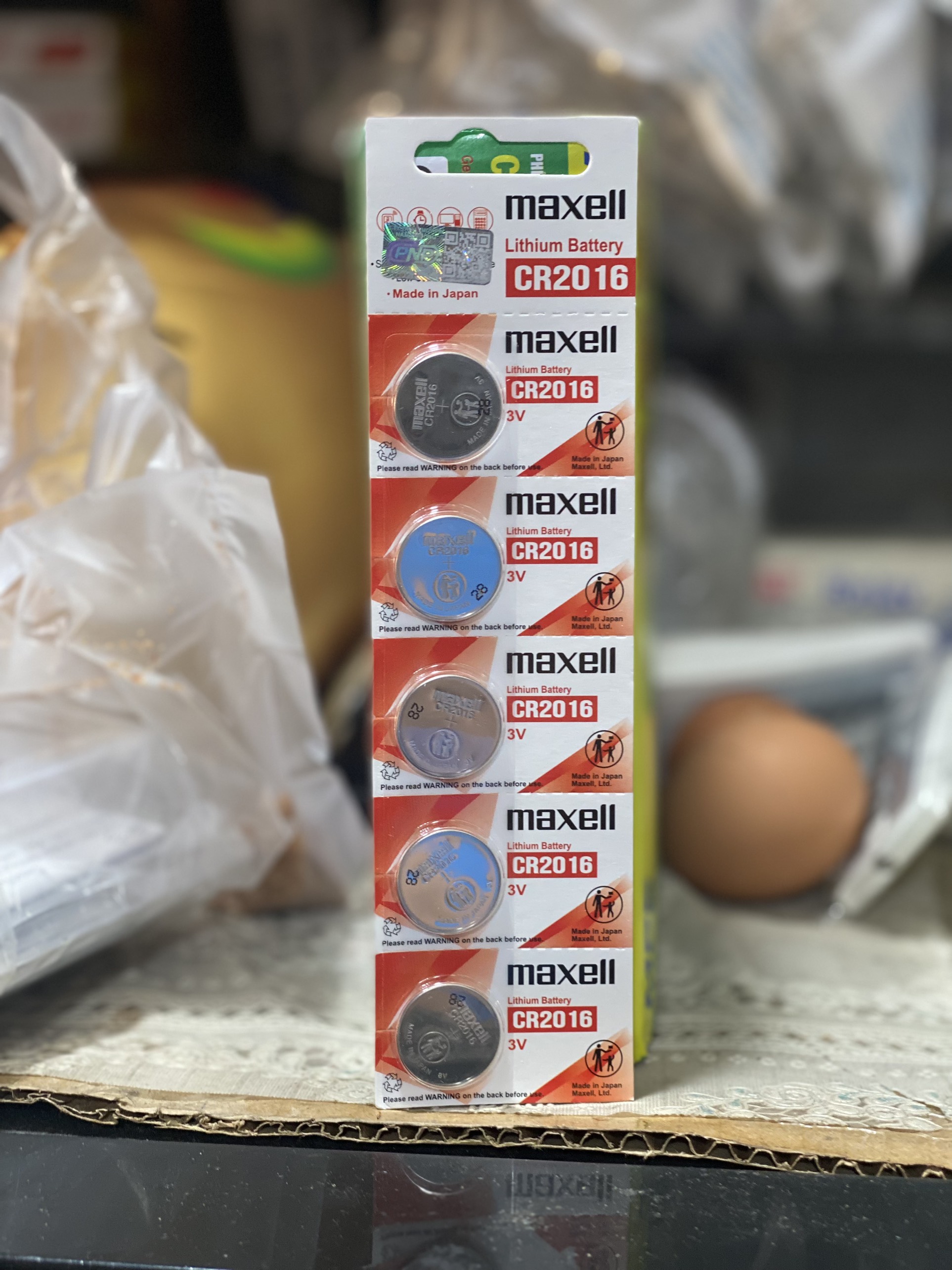 Pin CR2016 Maxell Lithium 3V vỉ 5 viên