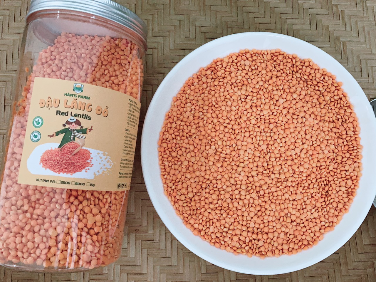 Đậu Lăng Đỏ Ấn Độ Không Biến Đổi Genred Lentils From India Non Gmo - 1Kg