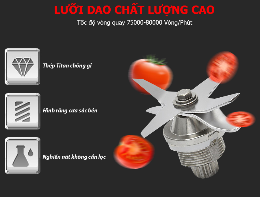 Máy xay sinh tố công nghiệp Fuki FK-3000 (3000W) - Hàng chính hãng