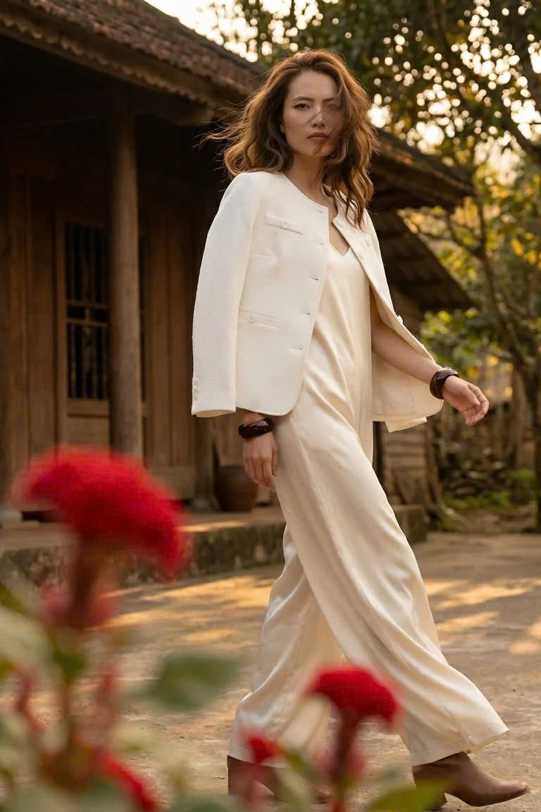 Áo Khoác Jacket Tweed Trắng Hà Giang Top187 thời trang thiết kế Hity