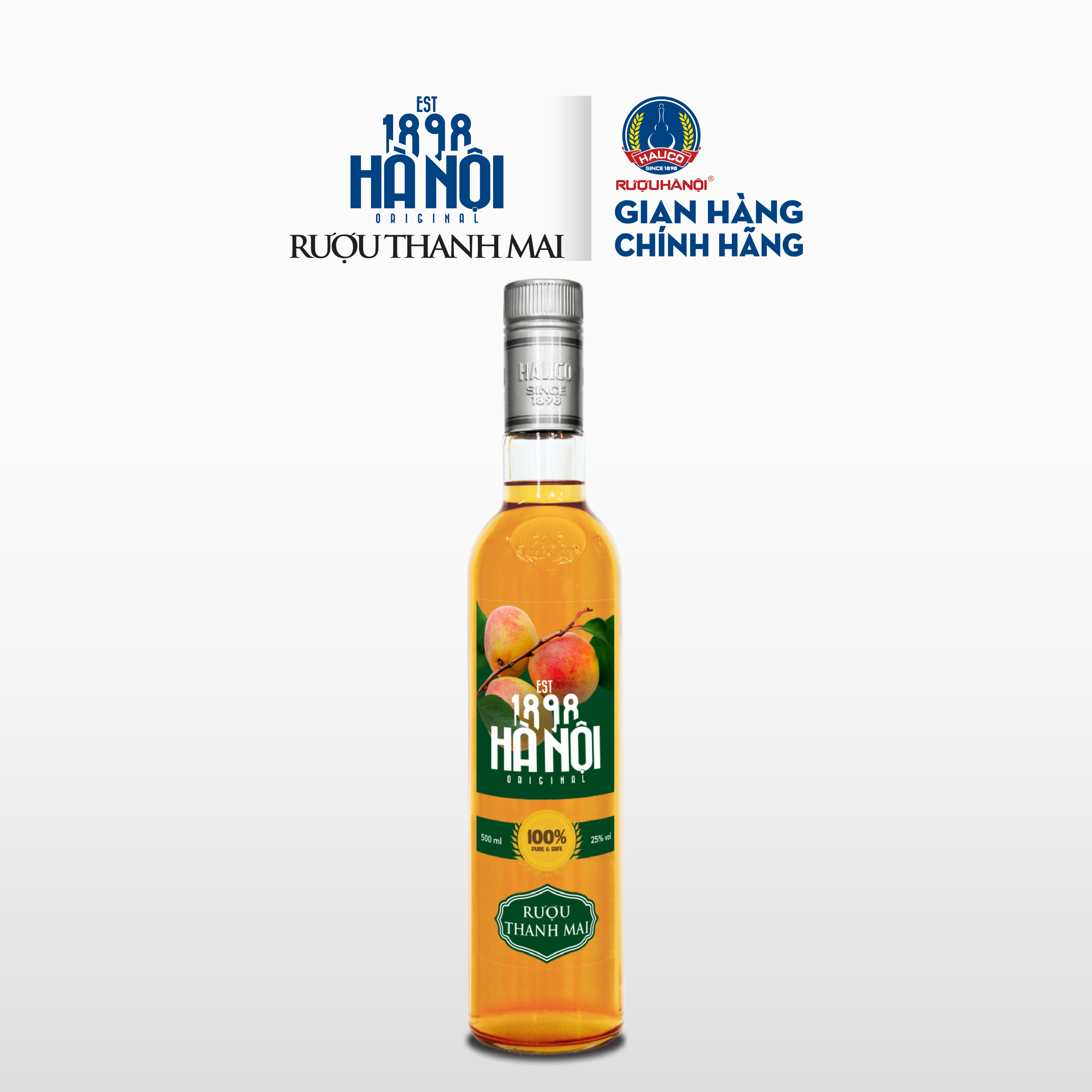 Rượu trái cây HALICO vị thanh mai nồng độ 25% chai 500ml không kèm hộp