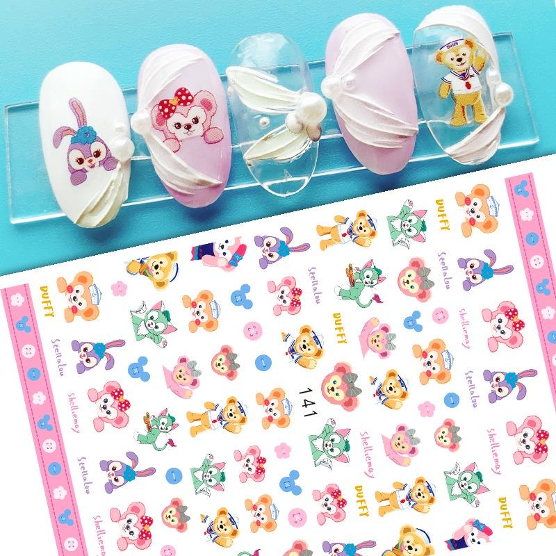 Sticker 3D Hoạt Hình Disney Duffy Stellalou Shelliemay - Hình dán móng tay 141/142/143