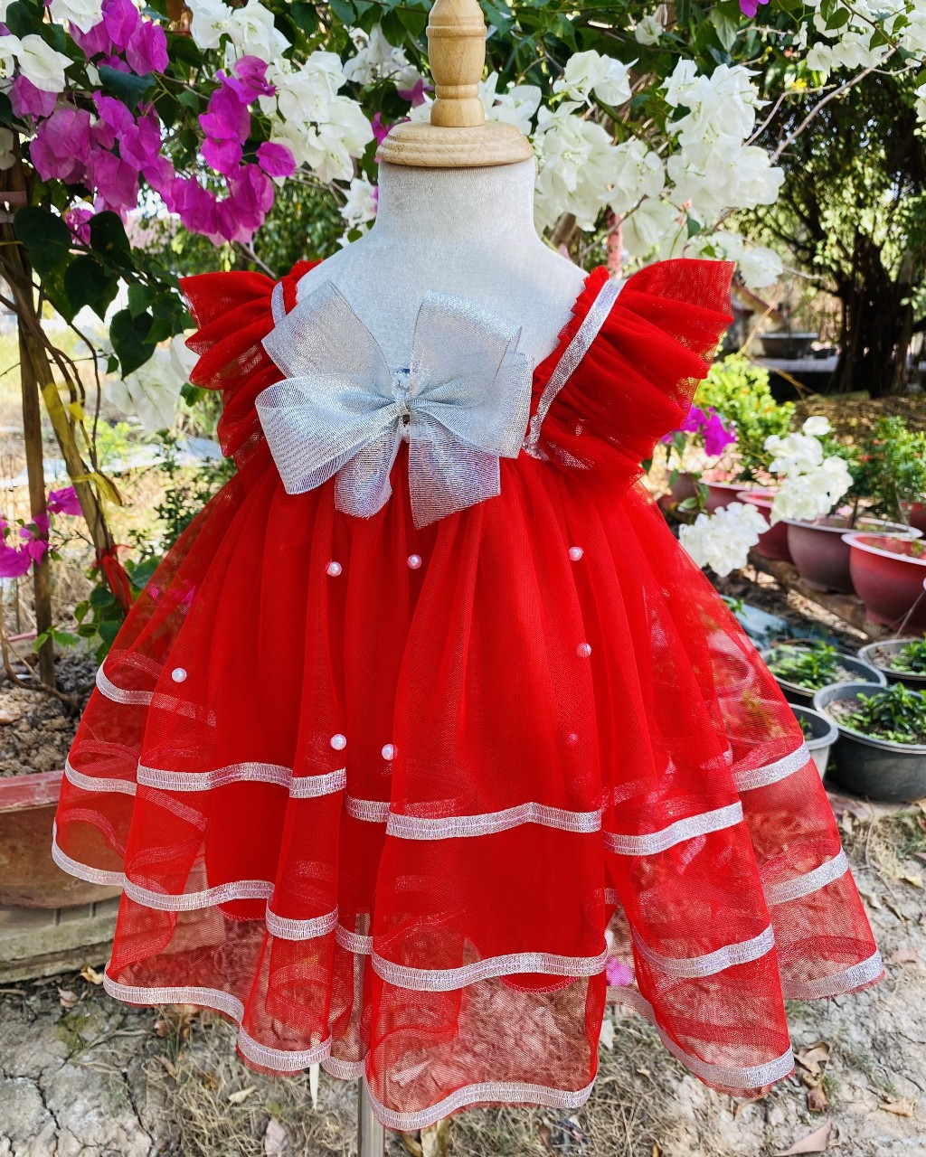 Đầm xòe công chúa, váy tutu cho bé (Size 8-12kg) VASBO01 + Ảnh thật