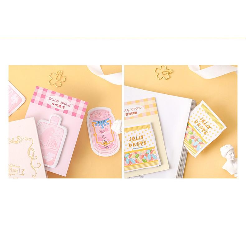 SN11 Giấy ghi chú sticky note mứt dâu cá hộp 6 màu 30 trang