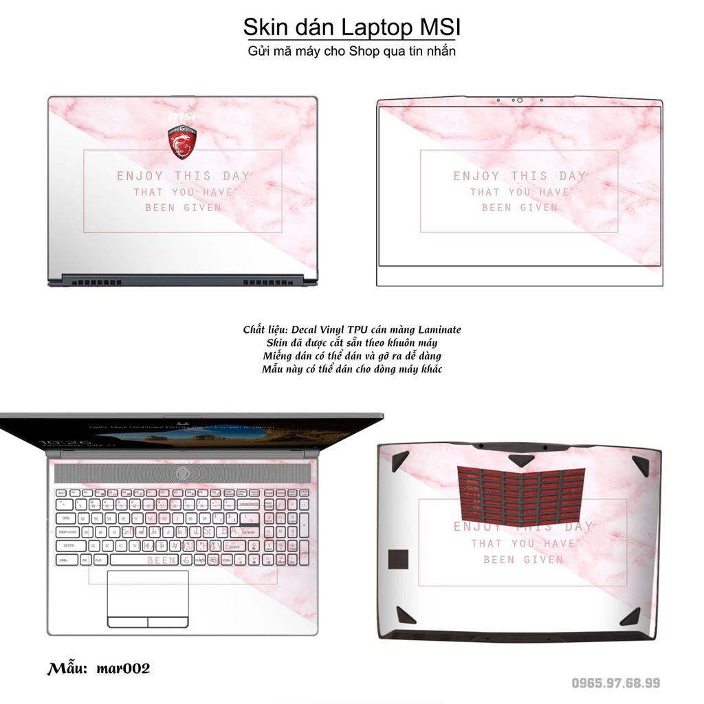 Skin dán Laptop dành cho MSI in hình vân Marble