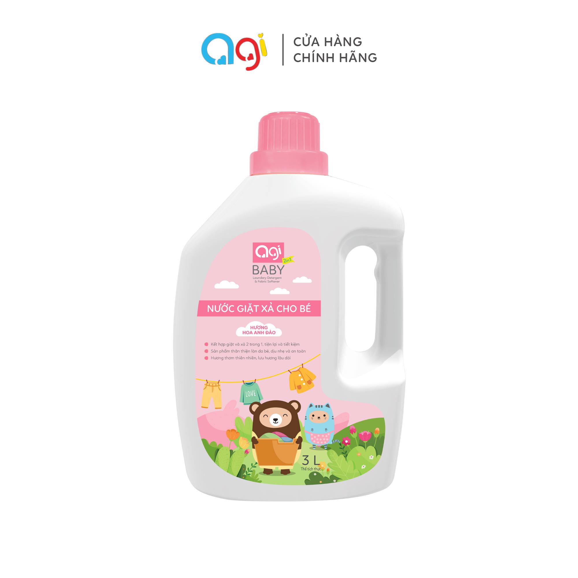 Nước giặt xả cho bé Agi 2 in 1 3000ml