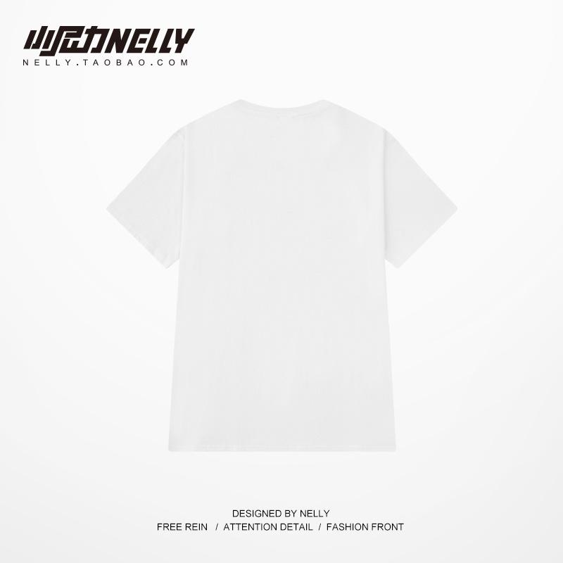 Áo Phông Nelly Heybig in hình Chữ Cái Phong Cách Hip Hop Xuân Hè Tay Ngắn Cặp Đôi Nam Nữ Cơ Bản Tee