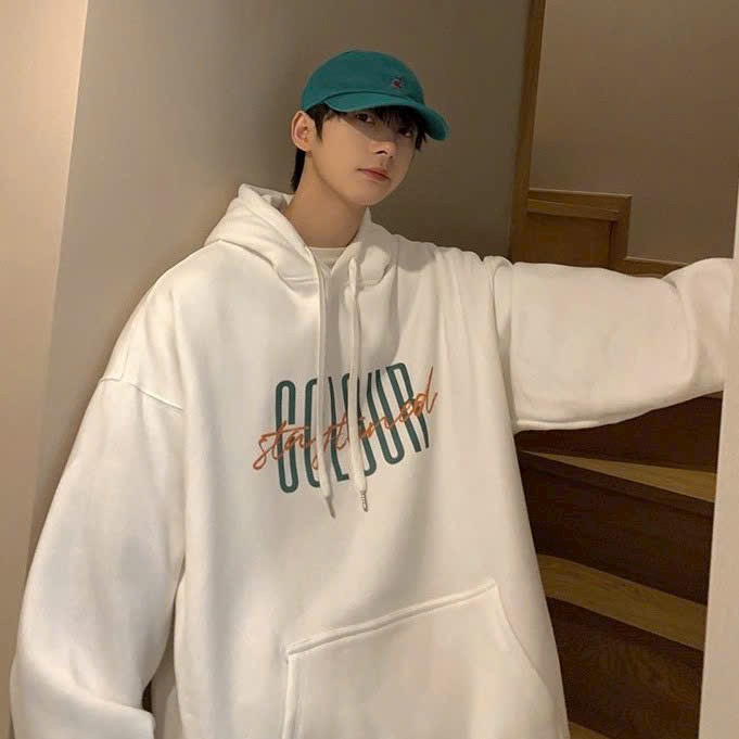 Áo hoodie logo in COLOUR tay phồng bo thun lai và tay áo ulzzang unisex form rộng, Áo khoác nỉ hoodie in logo CHỮ COLOUR tay phồng tròng đầu mũ to mềm mịn có lai tay áo nam nữ