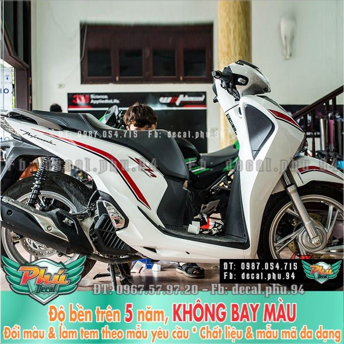 Tem rời SH 2017-2019 chỉ đỏ đen xe trắng 2 -1