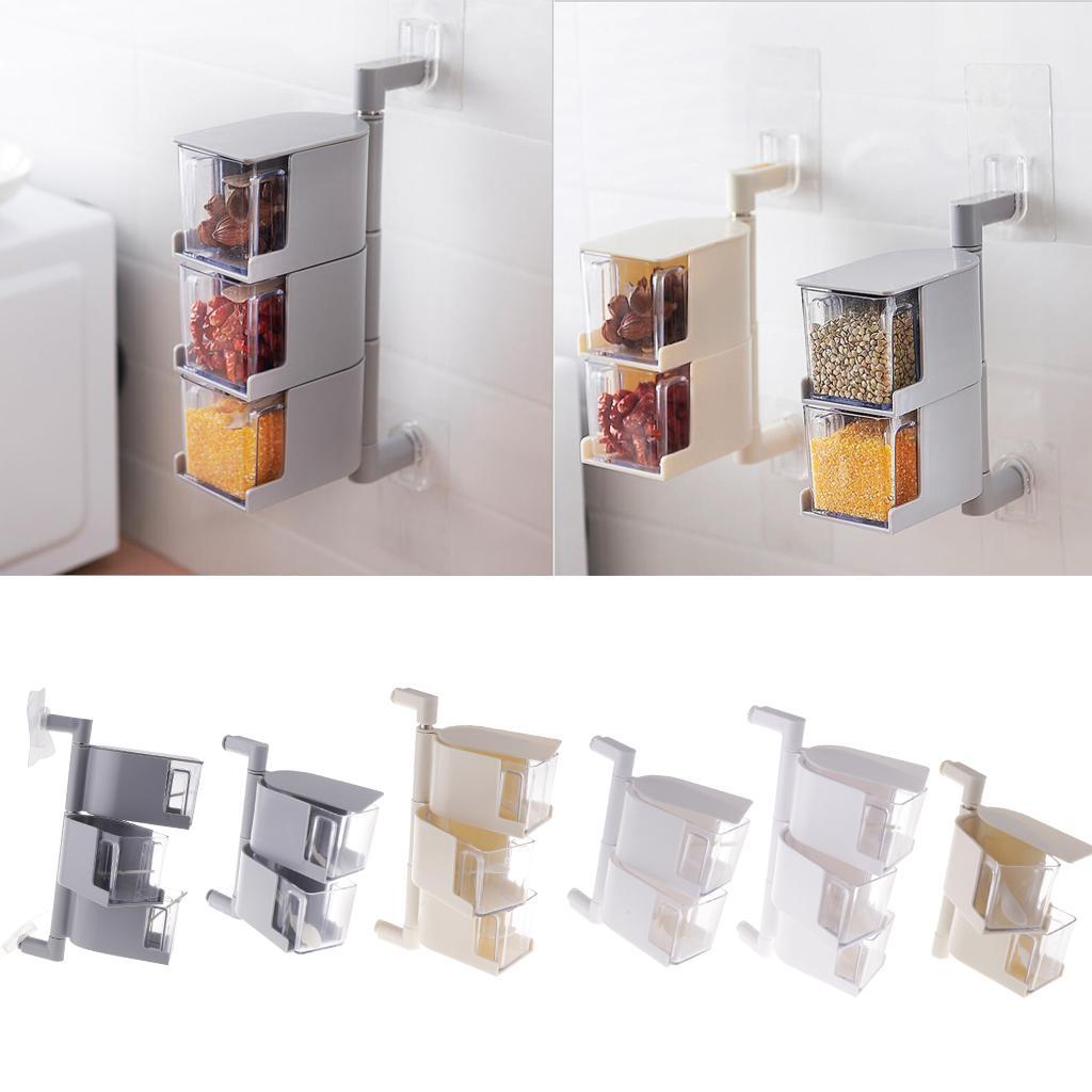 Rotatable Spice Rack Set - Seasoning Box - Condiment Storage Container Box -