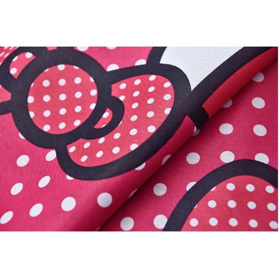 Rèm Cửa Trang Trí Cao Cấp Hoạt Hình Mẫu Mèo Hello Kitty Màu Hồng Chấm Bi Siêu Xinh