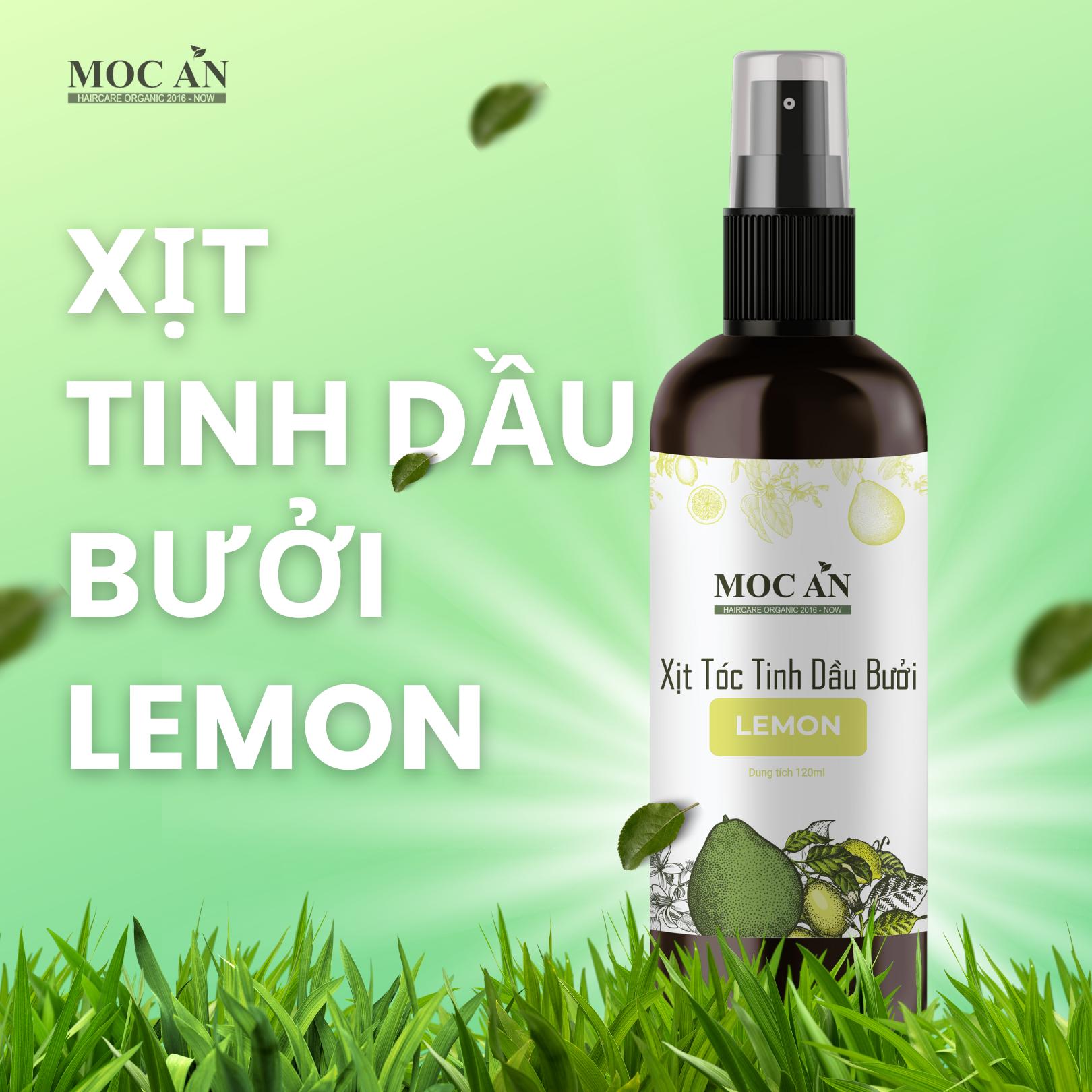 Xịt Kích Mọc Tóc Tinh Dầu Bưởi Chanh Tươi ( Lemon ) 120ml Mộc Ân Haircare hỗ trợ giảm rụng, làm sạch, giảm gàu bám