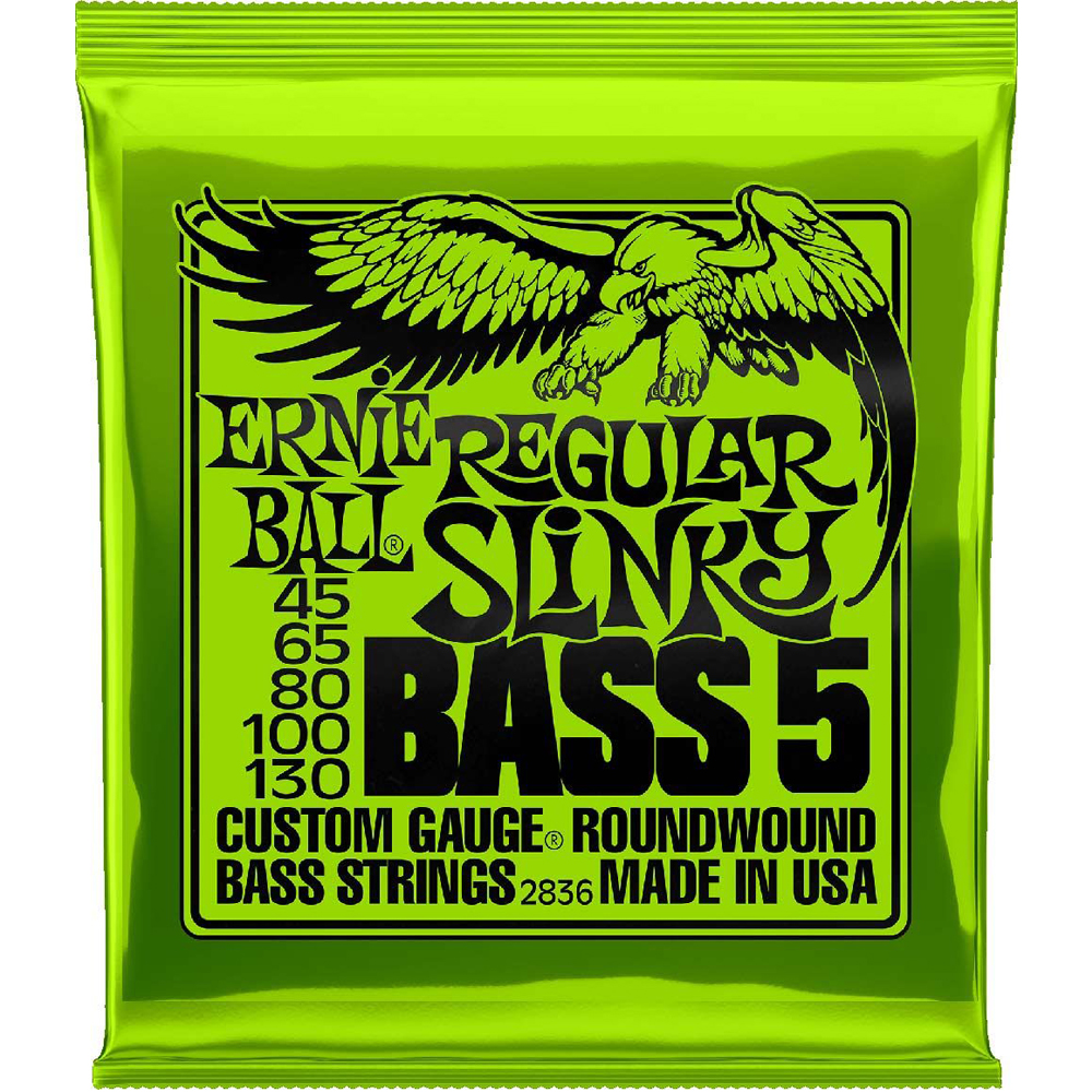 DÂY ĐÀN GUITAR BASS 5 DÂY ERNIE BALL REGULAR SLINKY P02836, 45-130, NICKEL