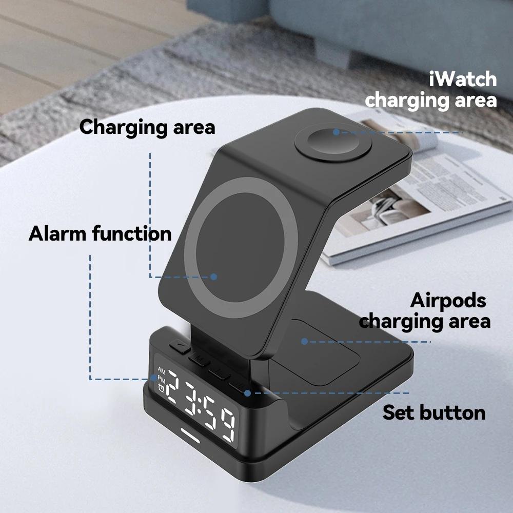 Bộ sạc không dây của bộ sạc không dây điện thoại từ 200W 4 in 1 cho iPhone 12 13 14