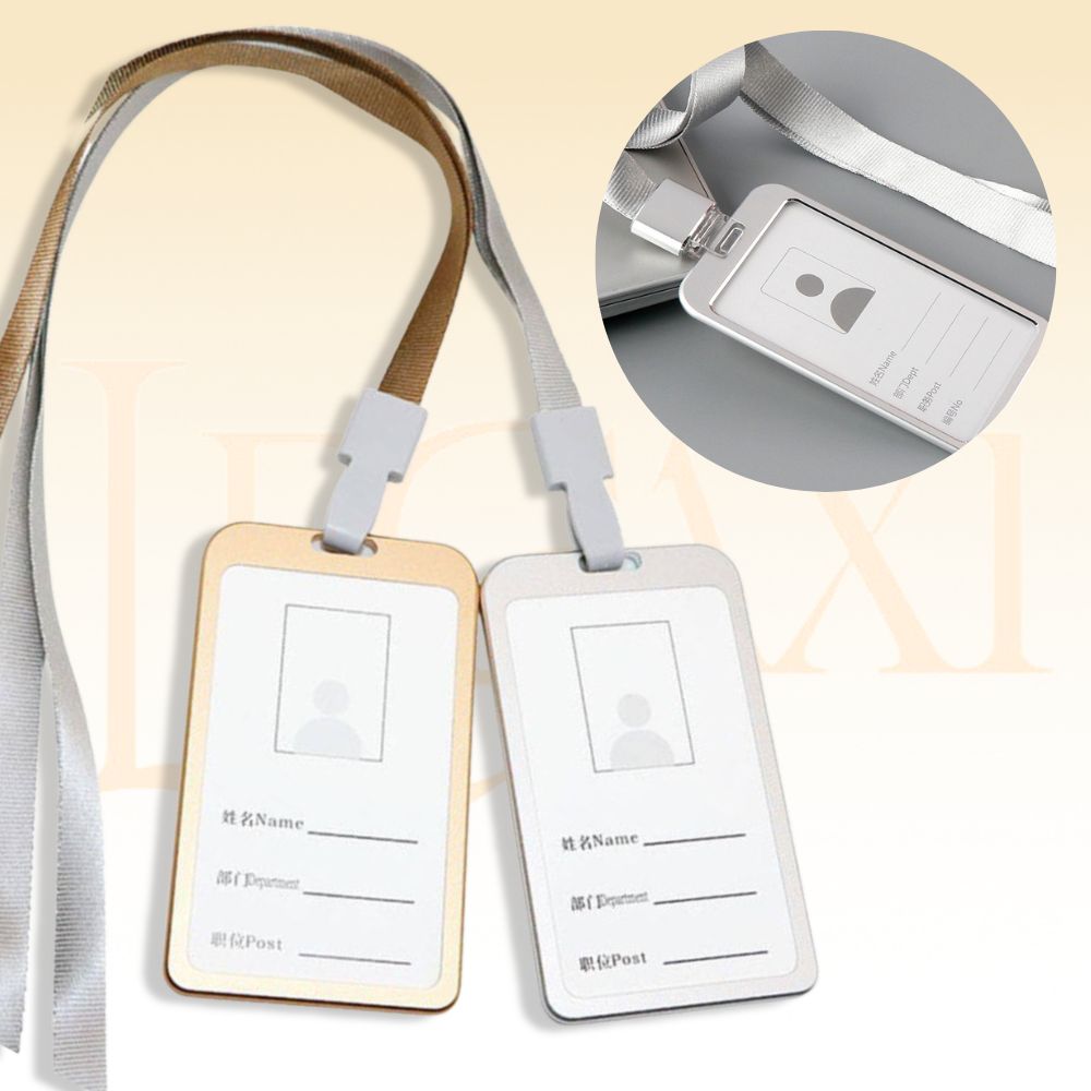 [Combo Dây+Thẻ] Dây đeo thẻ ID lanyard vỏ hợp kim kim loại đựng Kẹp thẻ tên thẻ tín dụng thẻ ngân hàng Legaxi