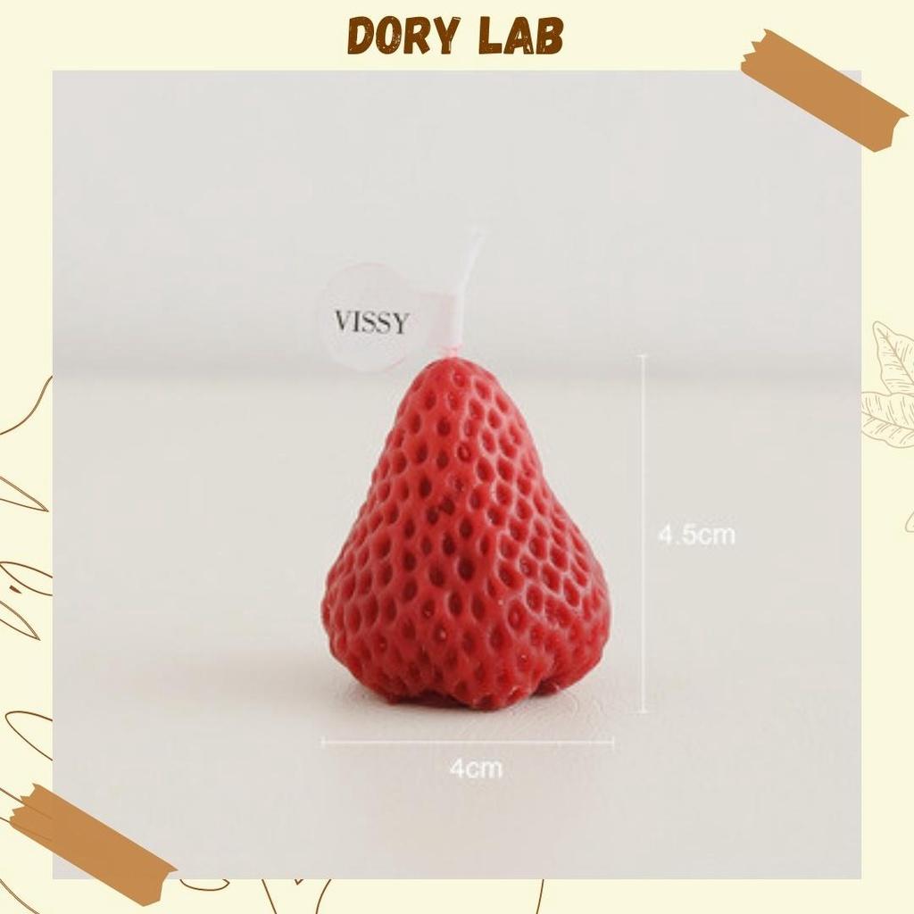 Nến Thơm Dâu Tây Handmade Không Khói, Phụ Kiện Decor - Dory Lab