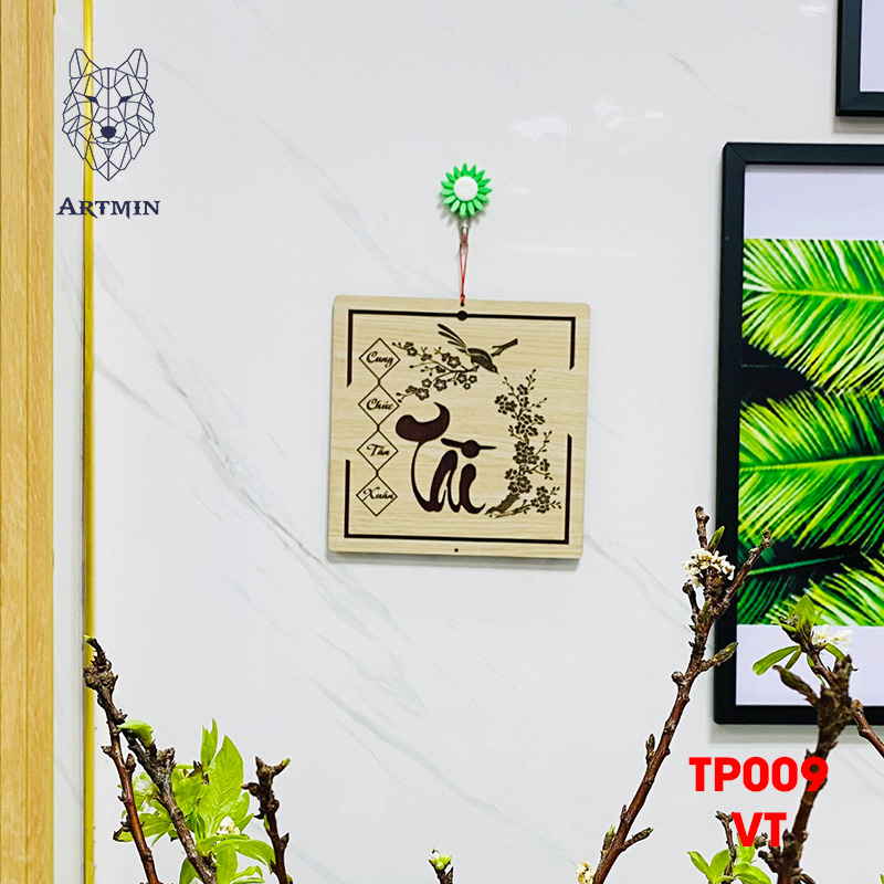 Chữ Tài Thư Pháp - Bảng Gỗ Decor - Trang Trí Nhà Cửa - Tết