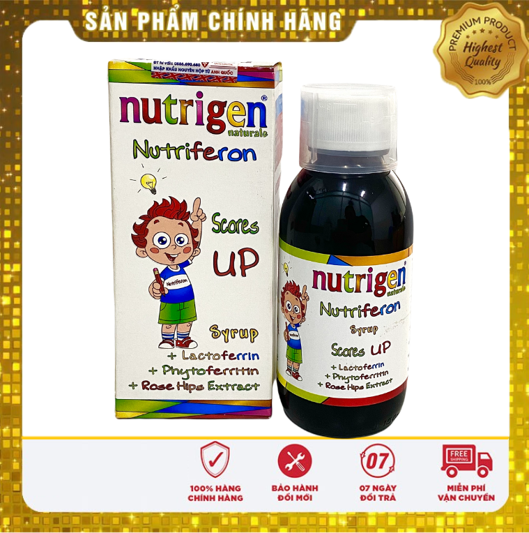 [MUA 1 TẶNG 1 XE ĐỒ CHƠI] KHI MUA 1 HỘP Nutrigen Naturale Nutriferon - Siro Bổ Sung Sắt, Lactoferrin Cho Trẻ Xanh Xao, Gầy Còm