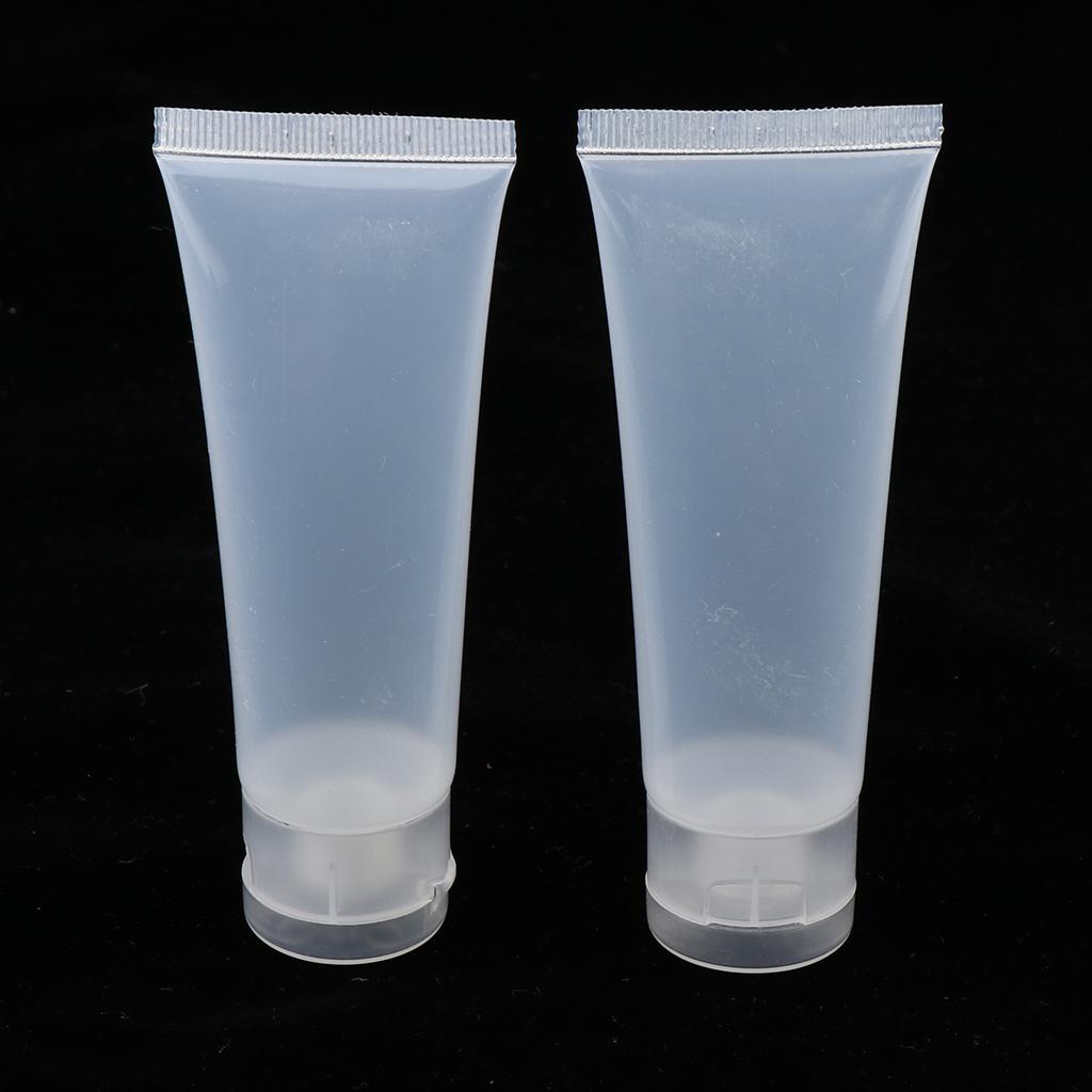 80x Mini 50ml Empty Cosmetic Tubes Flip Cap for Body Lotion Shampoo Makeup