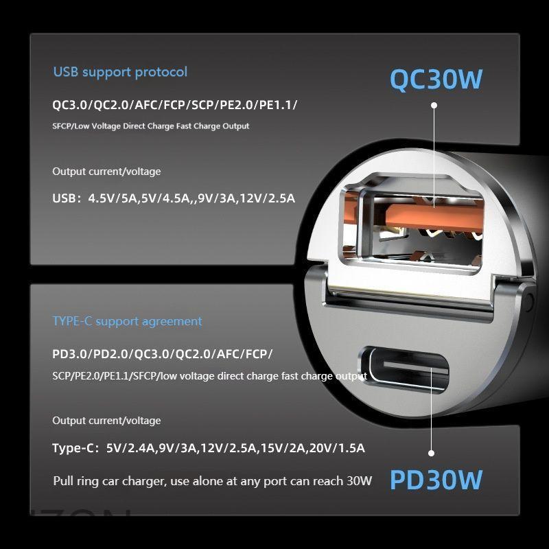 Tẩu Sạc QC3.0 30W Cho Xe Ô Tô