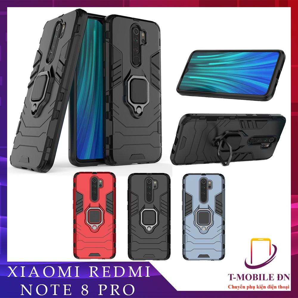 Ốp lưng cho Xiaomi Redmi Note 8 Pro iron man chống sốc kèm nhẫn xoay chống xem video bảo vệ camera