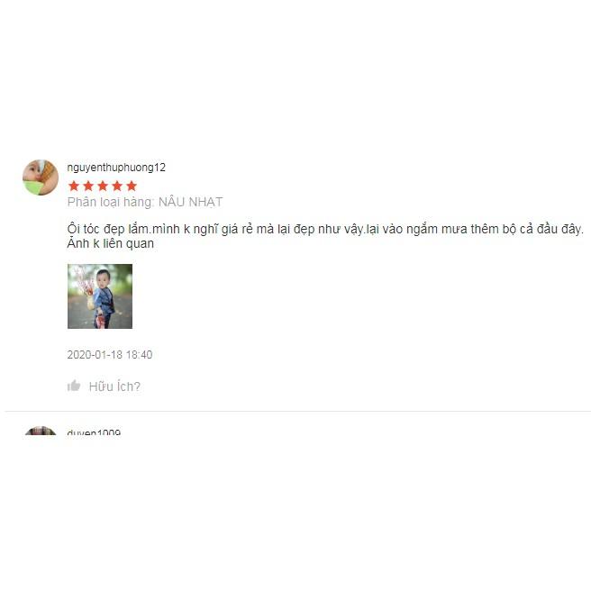 Đuôi tóc giả xoăn lọn uốn đuôi đẹp, kẹp ngoạm 25cm