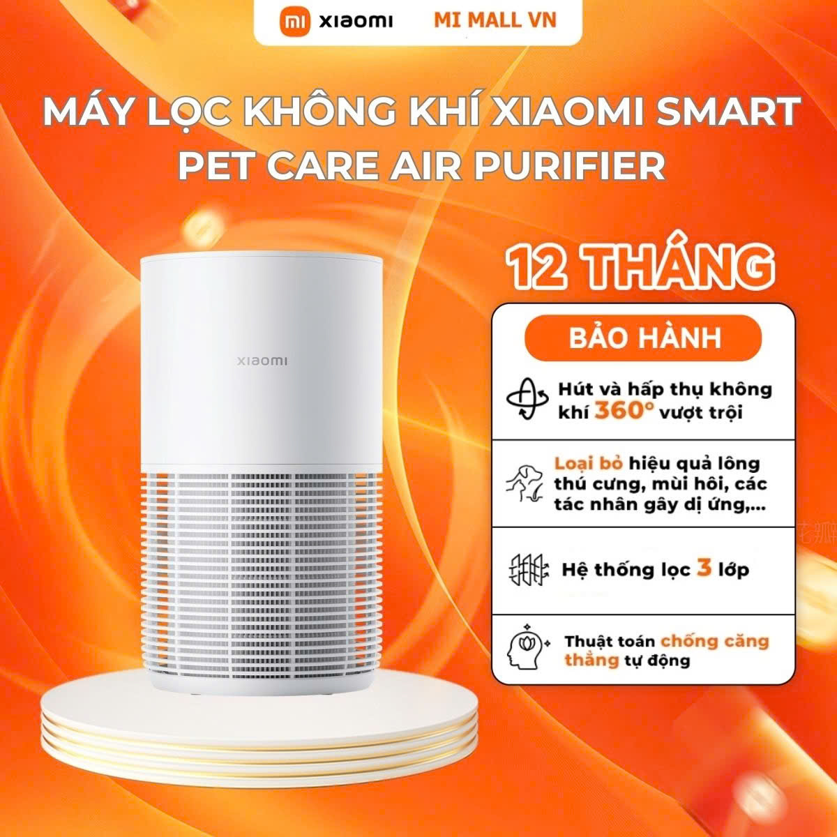 Máy Lọc Không Khí Xiaomi Smart Pet Care Air Purifier | Diện tích 16 -27m2 | Thiết Kế Cho Nhà Có Thú Cưng | Hàng Chính Hãng