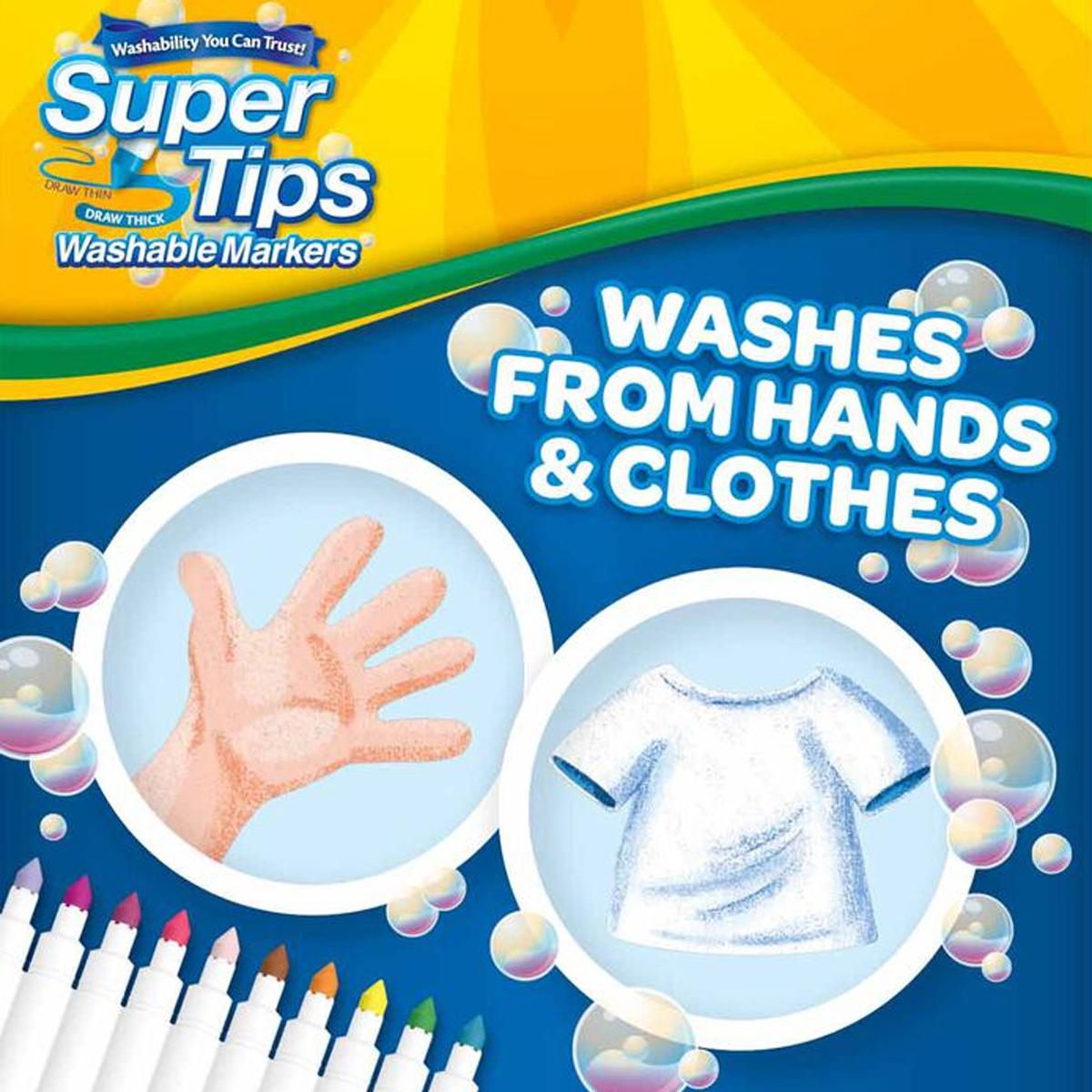 Hộp 10 Bút Lông Màu Super Tips - Dễ Tẩy Rửa - Crayola 588610