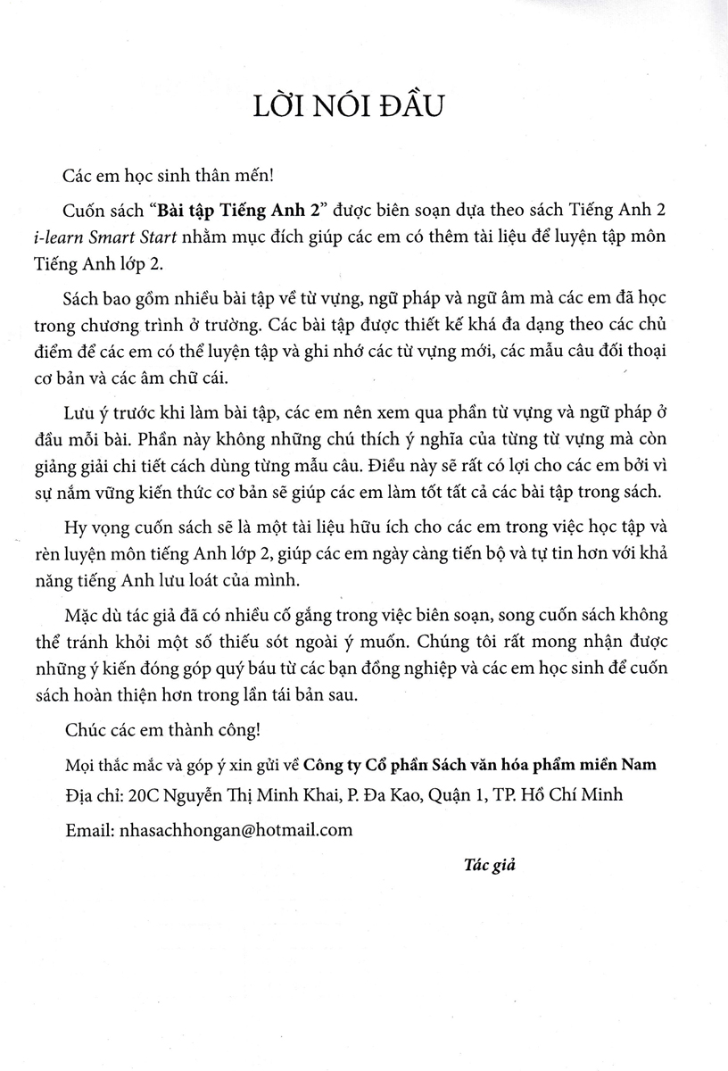Sách tham khảo- Bài Tập Tiếng Anh Lớp 2 _HA