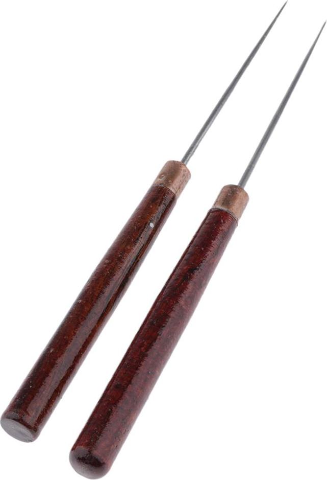2 Chiếc Tay Cầm Bằng Gỗ Awl Da Thủ Công Khâu Awl DIY May Da Dụng Cụ