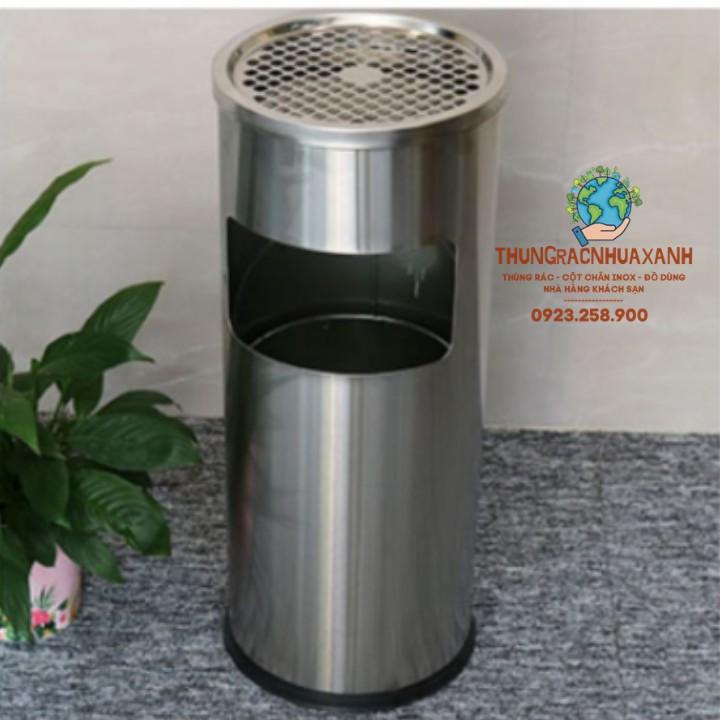 THÙNG RÁC GẠT TÀN DẠNG TRÒN INOX B-073