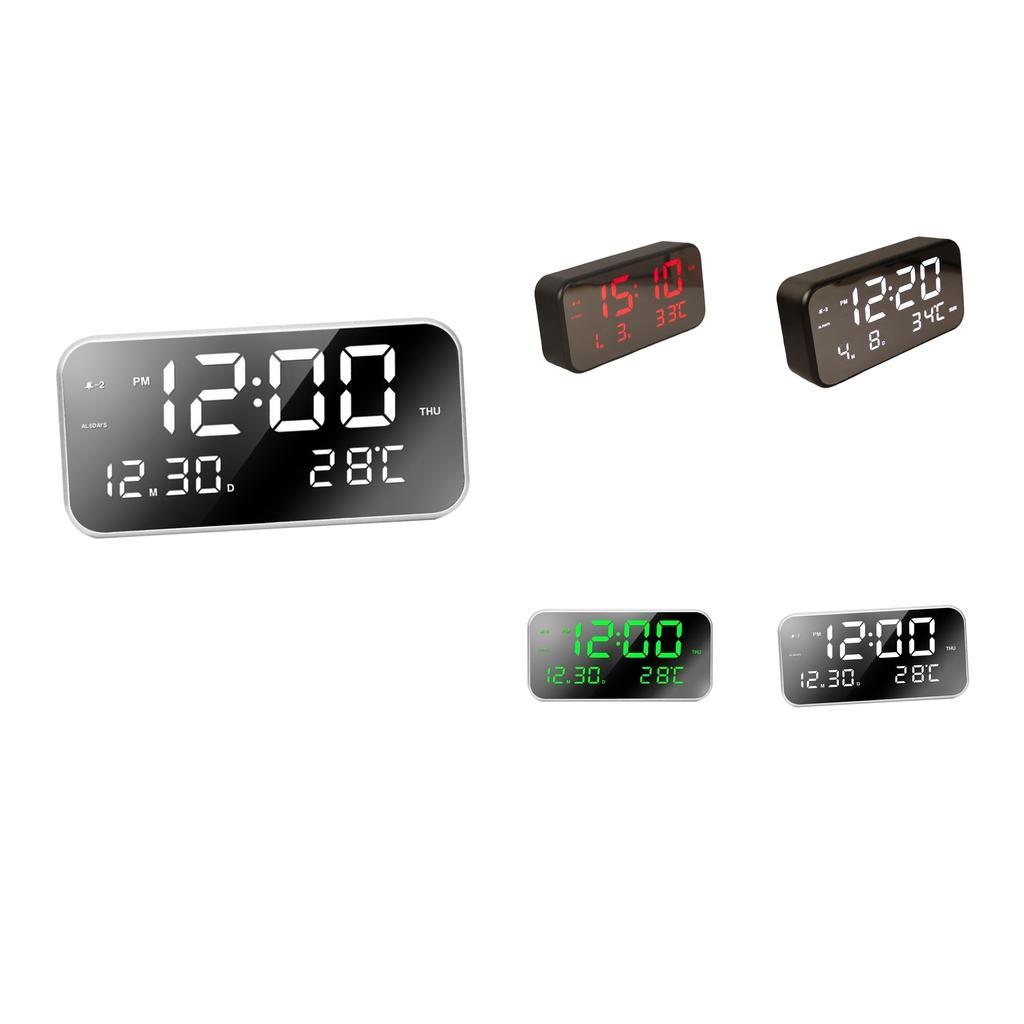 Adjustable LED Music Alarm Clock Electronic Digital Clock Black_red light