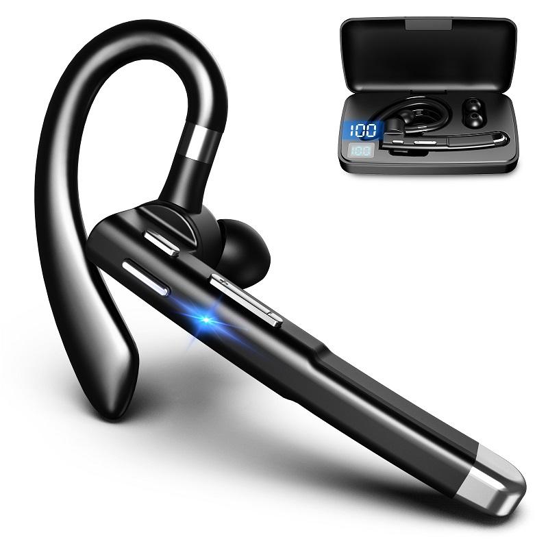 Tai nghe Bluetooth 5.1 Tai nghe Stereo Hands Handfree Tiếng ồn Không dây Tai nghe kinh doanh không dây với Mic HD cho tất cả các điện thoại thông minh