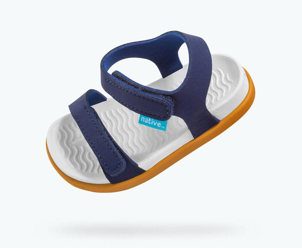Giày Sandal Trẻ Em NATIVE J Charley Junior - Regatta Blue/ Shell White/ Toffee Brown - 33.5