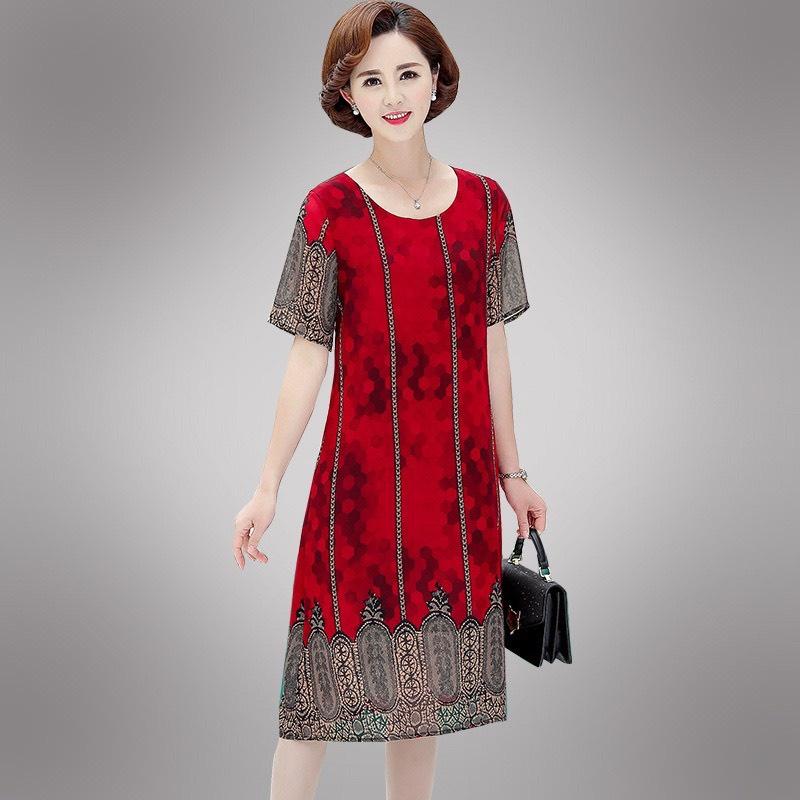 Đầm Trung Niên Nữ, Mẫu Váy Trung Niên In Hoa Cho Mẹ Đi Tiệc Sang Trọng Lịch Sự