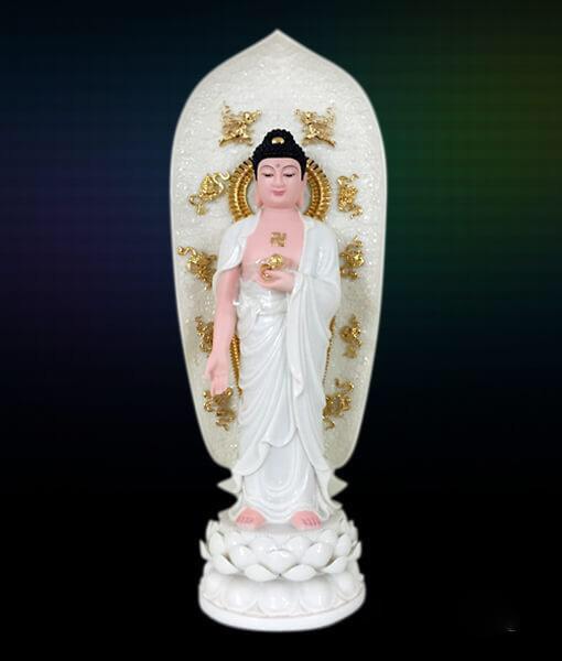 Bộ Tượng Tây Phương TamThánh Đứng (Bằng Đá Mặt Hồng) - BH124