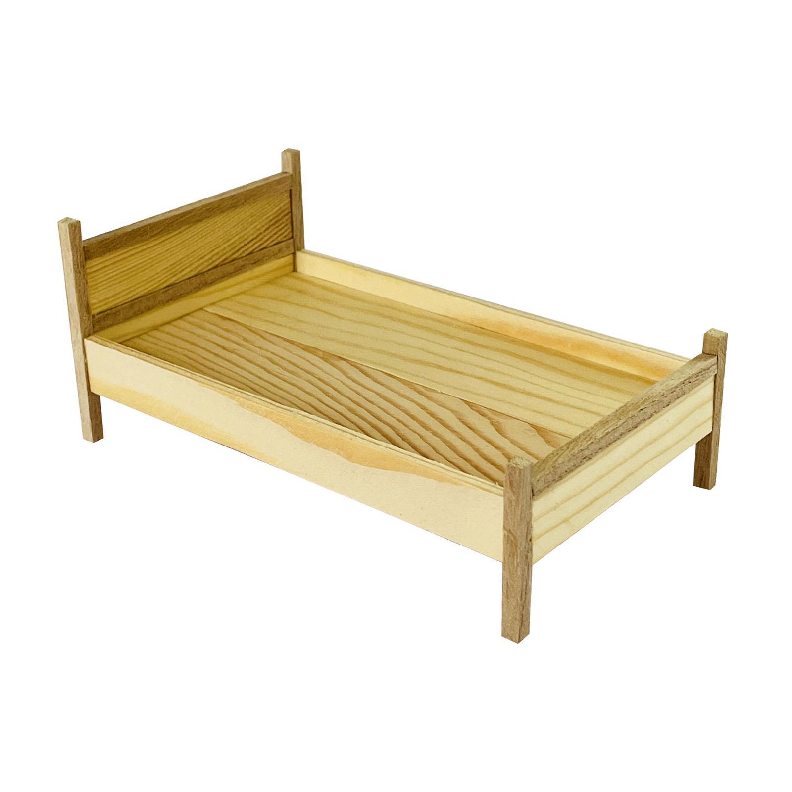 1:12 Scale Dollhouse Mini Bed Dollhouse Decoration Accessories Miniature Bed Dollhouse Miniature Bed