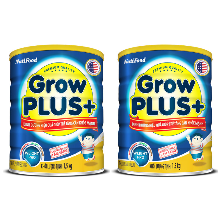 BỘ 2 LON SỮA BỘT GROWPLUS+ DINH DƯỠNG HIỆU QUẢ GIÚP TRẺ TĂNG CÂN KHỎE MẠNH - LON 1.5KG