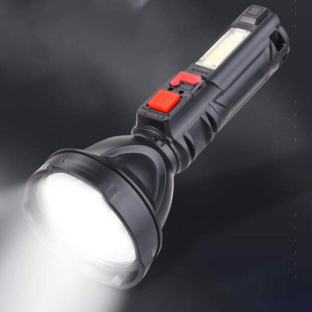 Rechargeable LED Flashlight, 4 Light Modes, Waterproof, COB Side Light Flashlight for Emergency, Hiking, Home and More, USB Cable Included